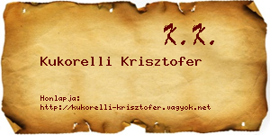 Kukorelli Krisztofer névjegykártya